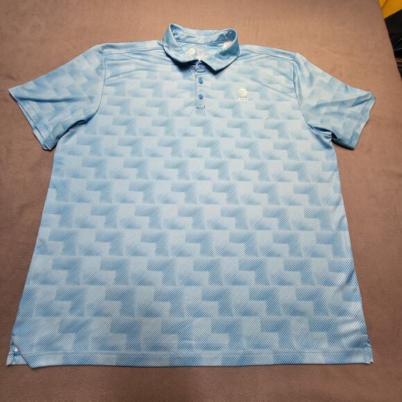 ATT AT&T Employee Polo Shirt Mens 3XL Blue Short Sleeve Business Geometric - Picture 1 of 7